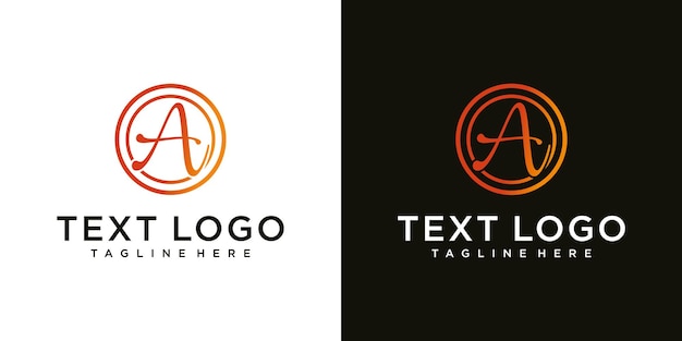 abstract initial letter a logo design template technology icons for business of luxury