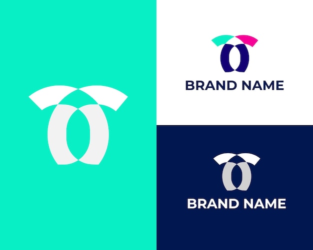 Abstract initial letter O and T logo design