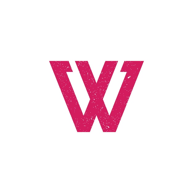 abstract initial letter WG logo in pink color isolated in white background