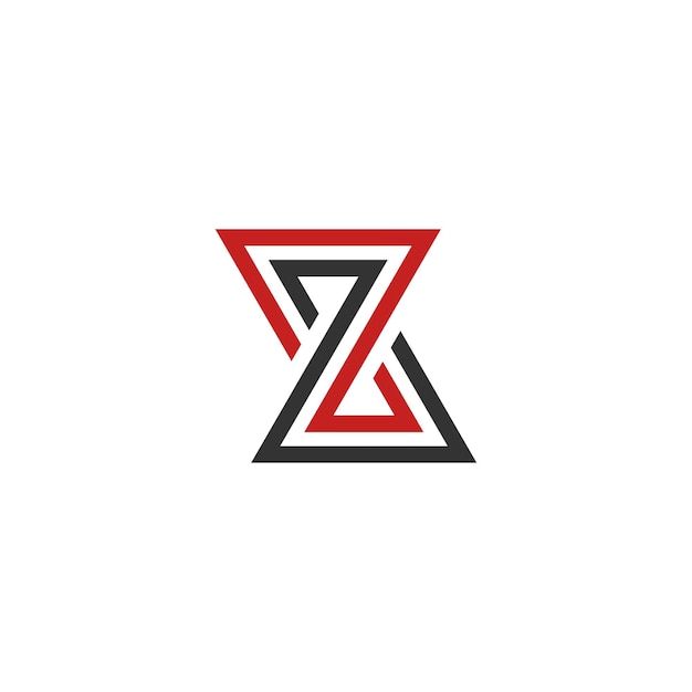 Vector abstract initial letter z logo with red and blue color z logo icon