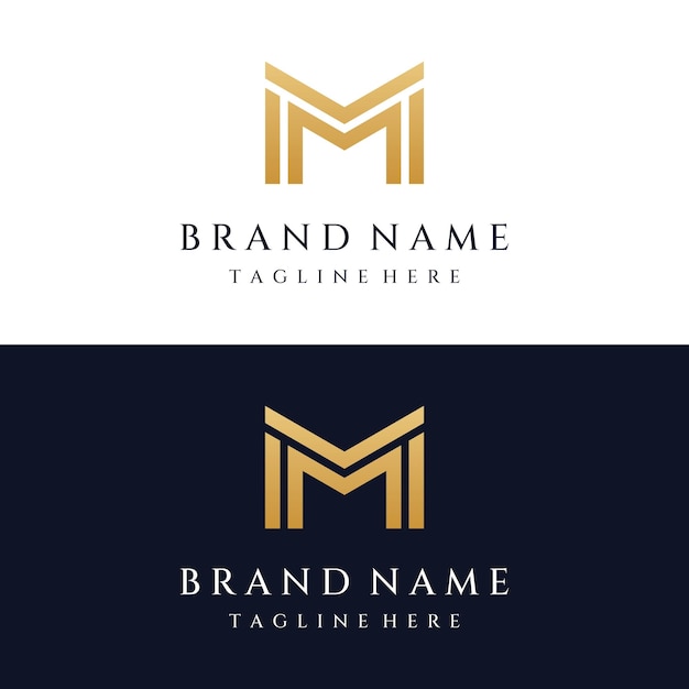 Abstract initial template logo minimalist letter M elementSymbol of modern elegant unique and luxurious geometryDesign for corporate business identity