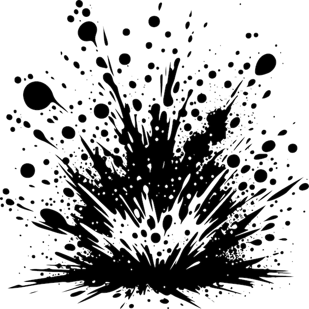 Vector abstract ink explosion black and white graphic style