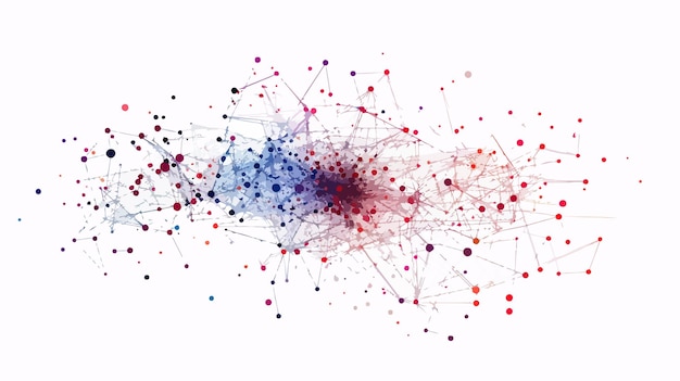 Vector abstract interconnected data nodes representation