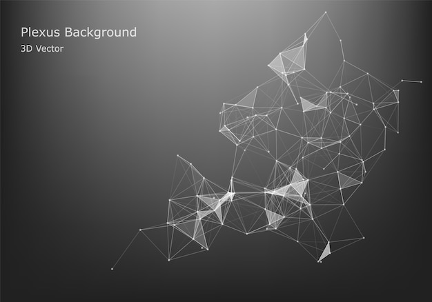 Abstract Internet connection and technology graphic design. Data futuristic. Low poly shape with connecting dots and lines on dark background.