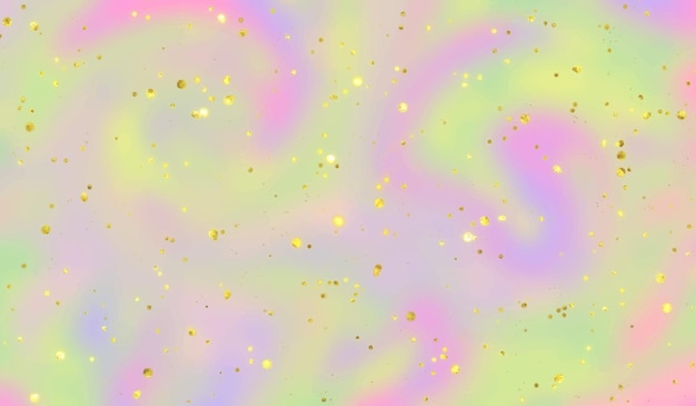 Abstract iridescent holographic background with shining gold glitter