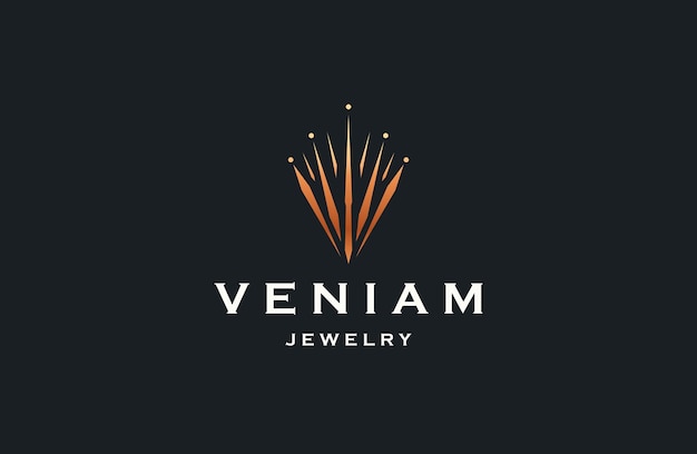 Abstract jewelry logo icon design template flat crystal gem stone diamond royal and luxurr