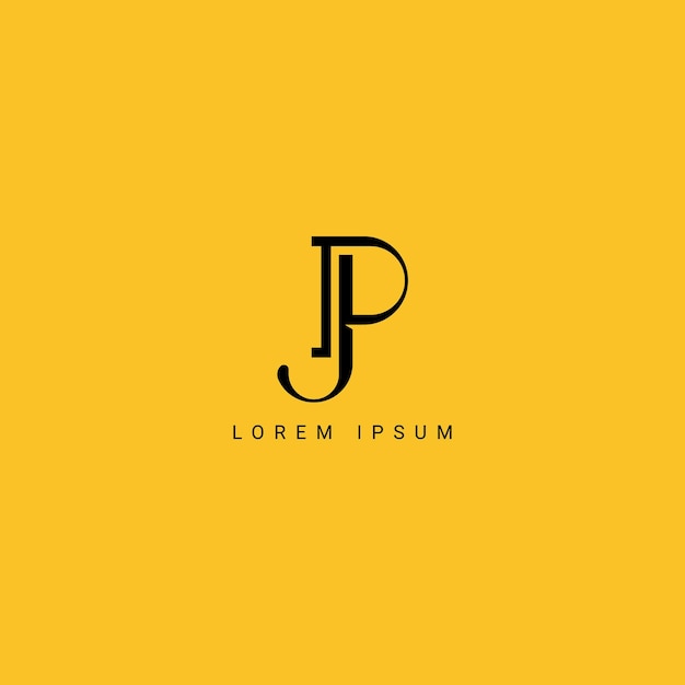 Abstract JP PJ letter simple minimal style business logo design vector element