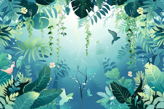 Abstract Jungle Illustration in Vector Style