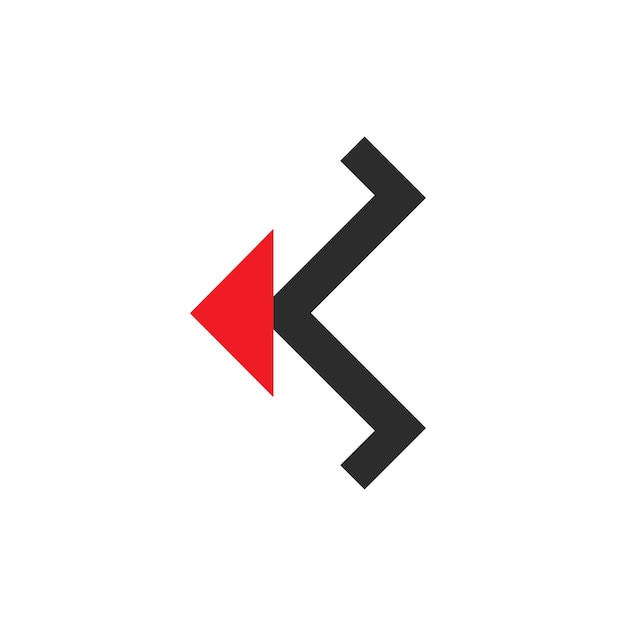 Abstract k Letter arrow Vector illustration concept design web