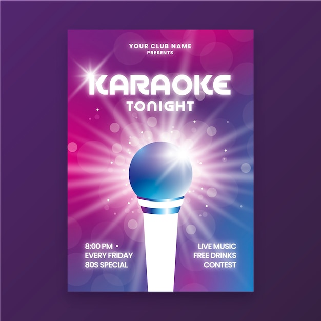 Vector abstract karaoke poster template