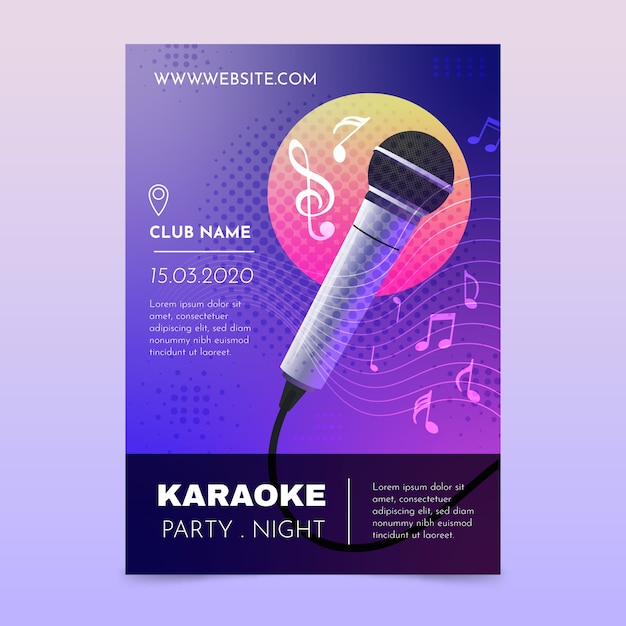 Abstract karaoke poster template