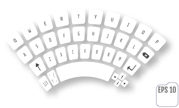 Abstract keyboard for smartphone or tablet PC with alphabet buttons. Vector modern keyboard