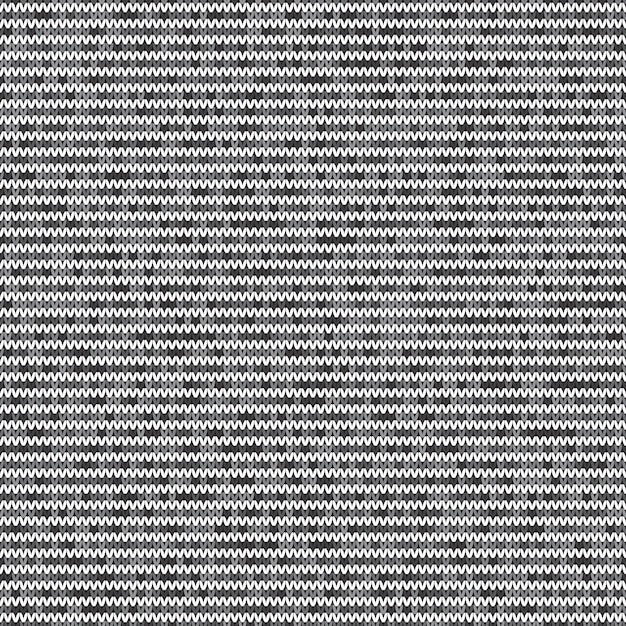 Abstract Knitted Pattern Vector Seamless Background with Shades of Gray Colors