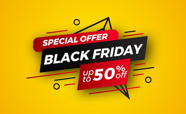 Abstract label sticker for black friday special offer sale banner for shopping retail template