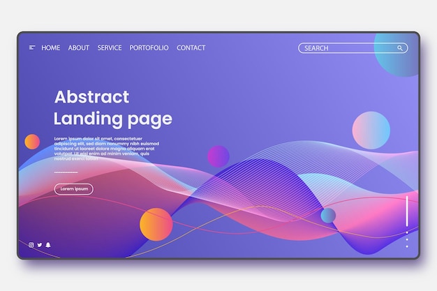 Abstract landing page design