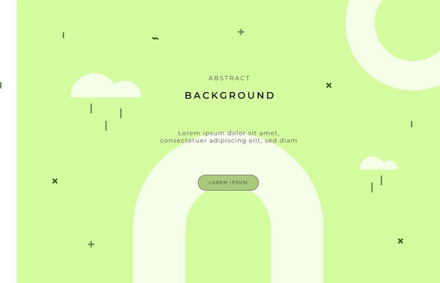 abstract landscape background with memphis style geometric shapes soft green matcha