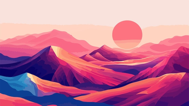 Vector abstract landscape poster collection