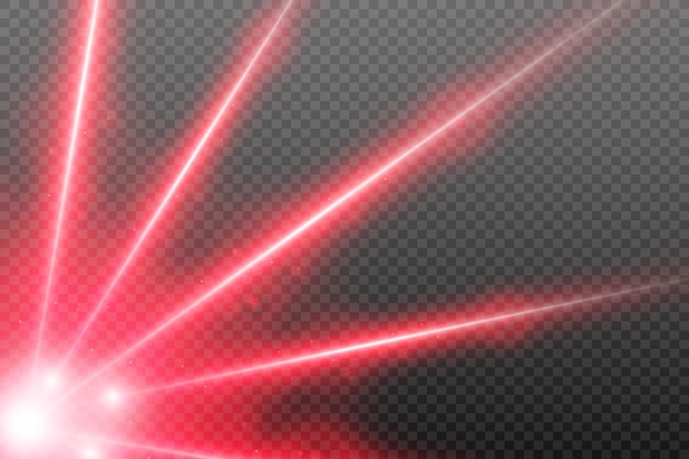 Abstract laser beam. Transparent isolated on black background. Vector illustration.