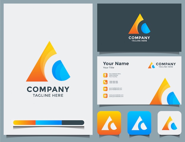 Abstract Latter C Logo and business card