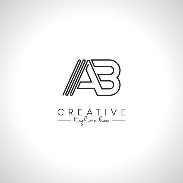 Vector abstract letter ab ba modern artistic line logo design initial vector template