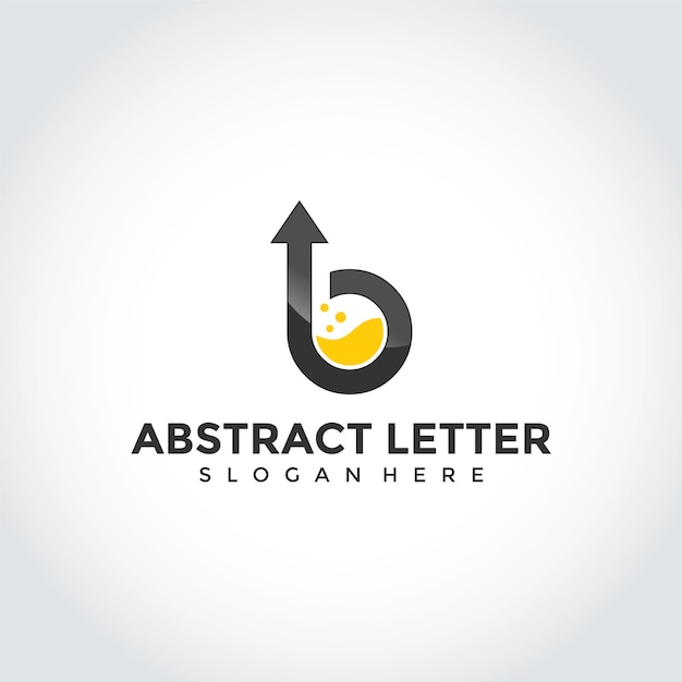 Abstract Letter B Logo Design with Up Arrow