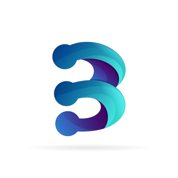 Abstract letter B technology gradient logo vector icon illustration