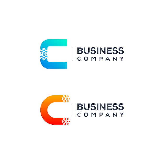 Abstract Letter C Logo design with Arrows Pointer shape for Logistics Delivery Express Company