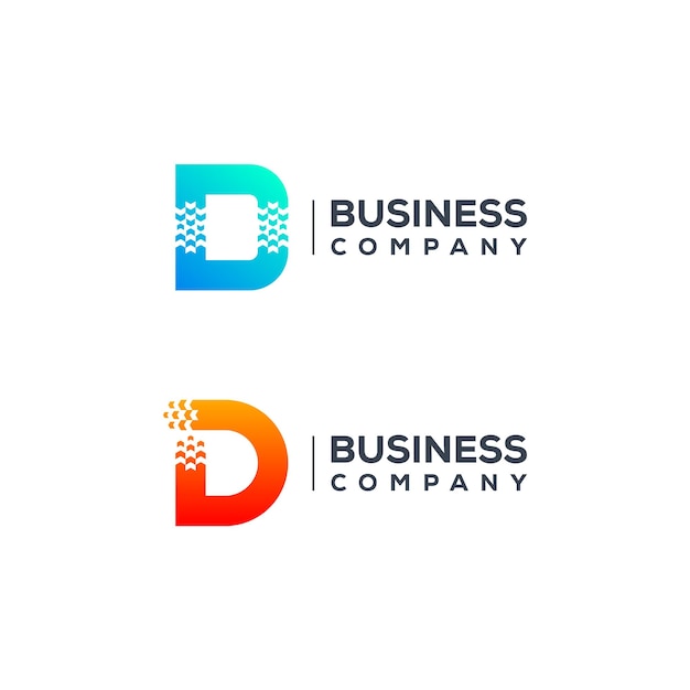 Abstract Letter D Logo design with Arrows Pointer shape for Logistics Delivery Express Company