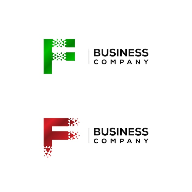 Abstract Letter F Logo design with Triangles Arrow Moving Forward for Financial Logistics Company