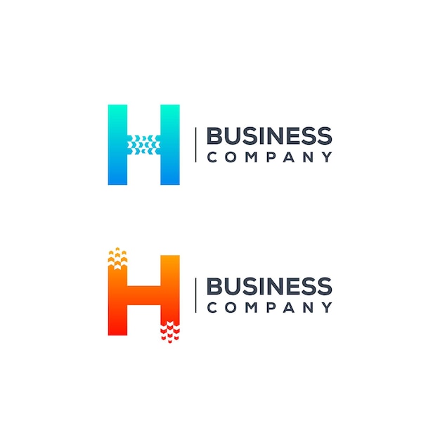 Abstract Letter H Logo design with Arrows Pointer shape for Logistics Delivery Express Company