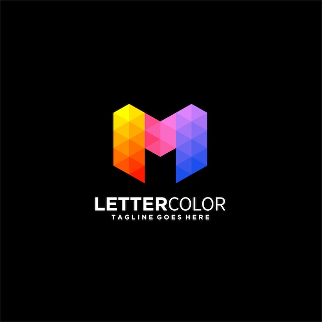 Vector abstract letter m gradient colorful illustration  logo.