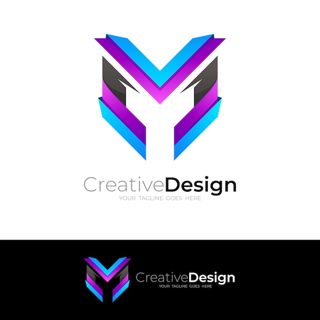 Abstract letter M logo with simple design