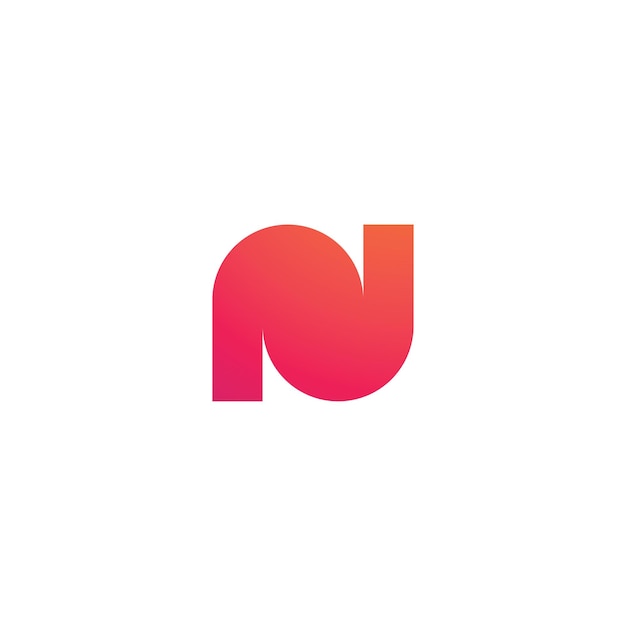 Abstract letter N logo design template