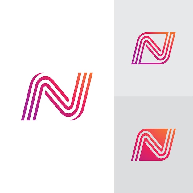 Abstract letter N logo design template