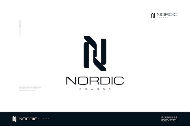 Abstract Letter N Logo Design with Minimalist and Futuristic Concept for Business and Technology Brand Logo