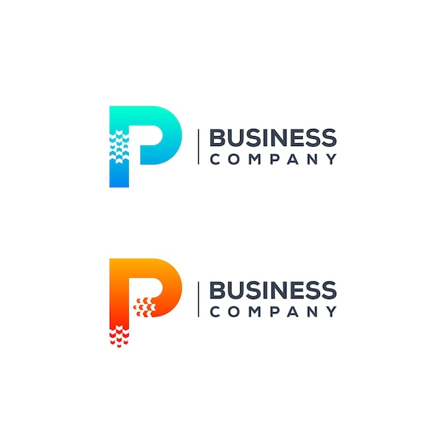 Abstract Letter P Logo design with Arrows Pointer shape for Logistics Delivery Express Company