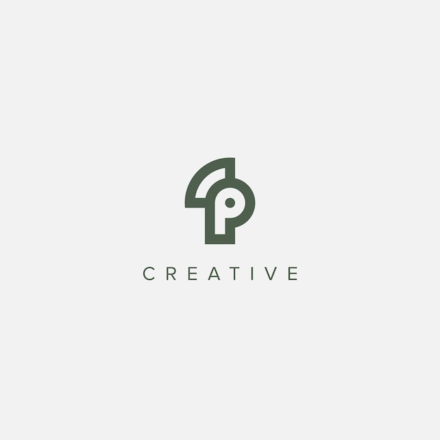 Vector abstract letter p and wifi logo flat vector icon design template