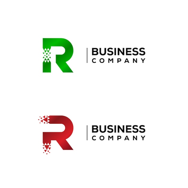 Abstract Letter R Logo design with Triangles Arrow Moving Forward for Financial Logistics Company