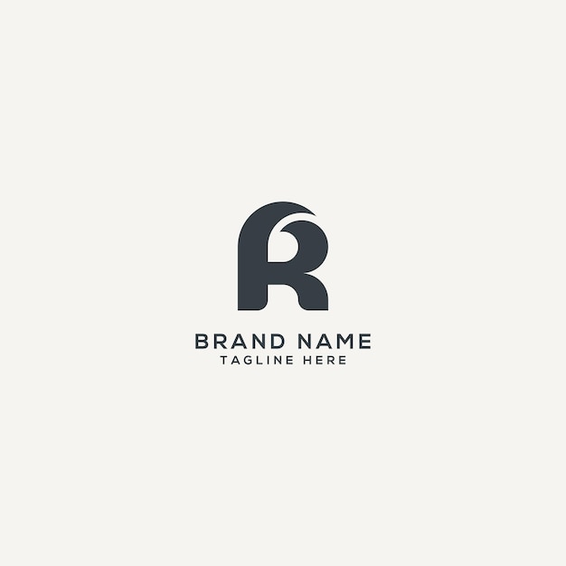 Vector abstract letter r with leaf logo flat vector logo design template element