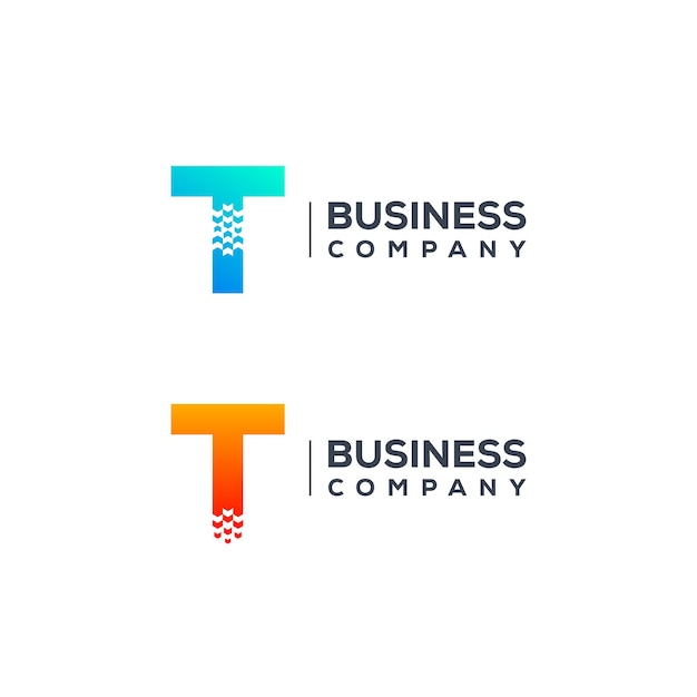 Abstract Letter T Logo design with Arrows Pointer shape for Logistics Delivery Express Company