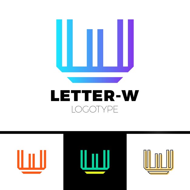 Abstract Letter W M logo design template. Line vector symbol. Premium elegant sign mark icon