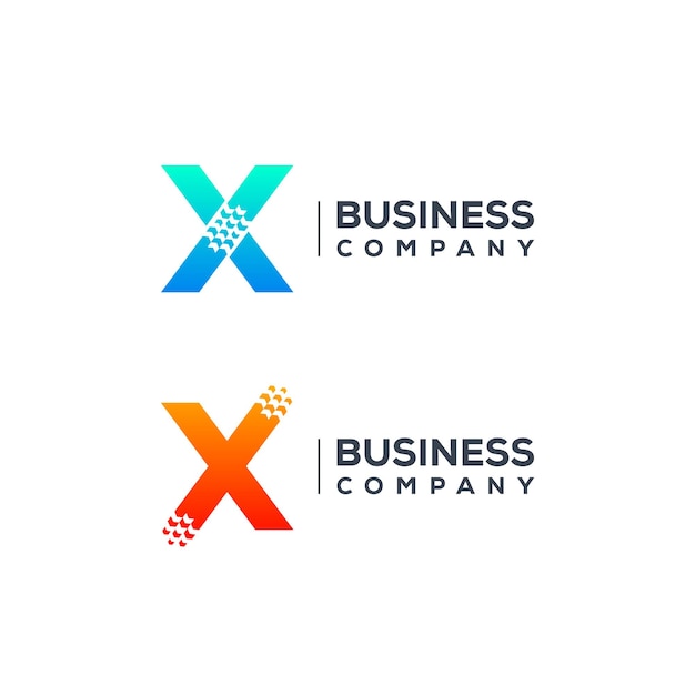 Abstract Letter X Logo design with Arrows Pointer shape for Logistics Delivery Express Company