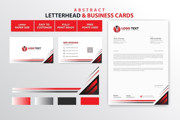 Abstract letterhead and business cards design