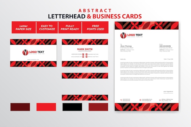 Abstract letterhead and business cards design