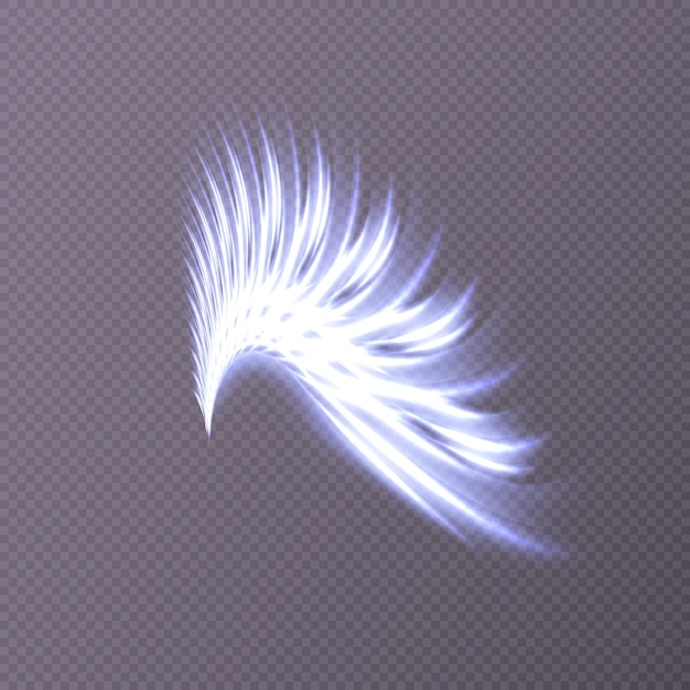 Abstract light curve shape phoenix wing light effect style PNG pictures can be used in graphic desig