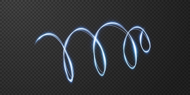 Abstract light lines swirling in a spiral