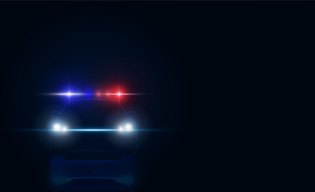 Abstract Light out Electric police car at charging station Hitech communication concept innovation background vector design