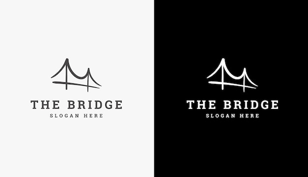 Abstract line art bridge logo design