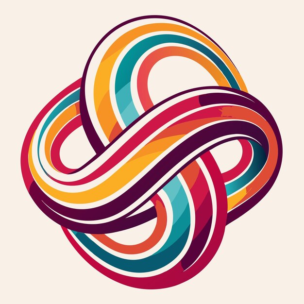 Vector abstract line art design where long flowing curves intertwine and overlap