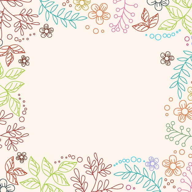 Abstract Line Art Flower Frame Ornament